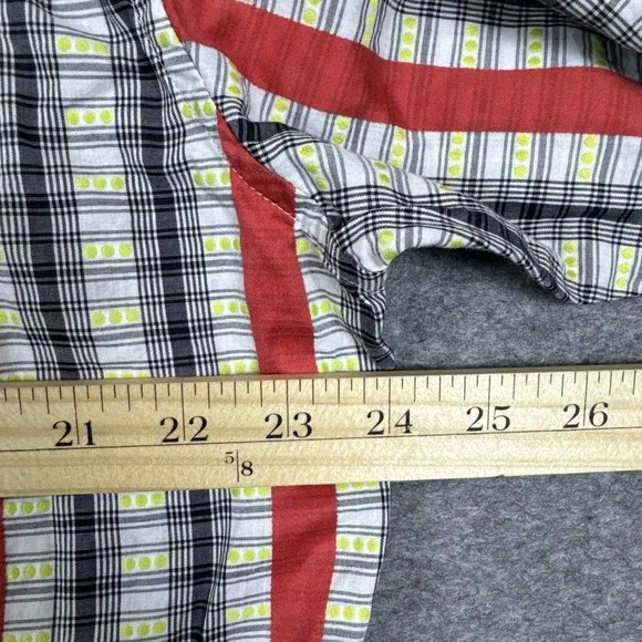 Robert Graham Shirt Mens 2XL Red Striped Cotton Silk Flip Cuff Geometric Paisey